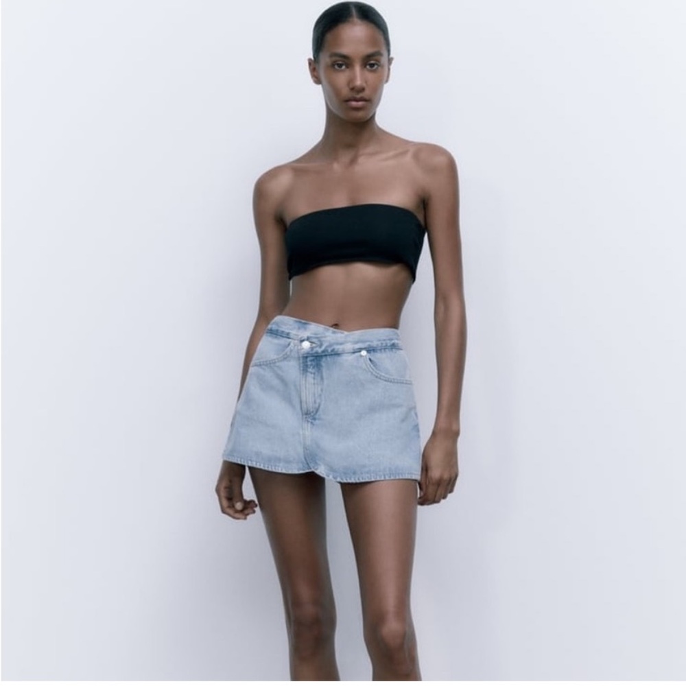 Zara Asymmetric Denim Skort